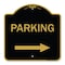 Signmission Designer Series Parking Right Arrow, Black & Gold Aluminum Sign, 18" x 18", BG-1818-23364 A-DES-BG-1818-23364 - alternate 1